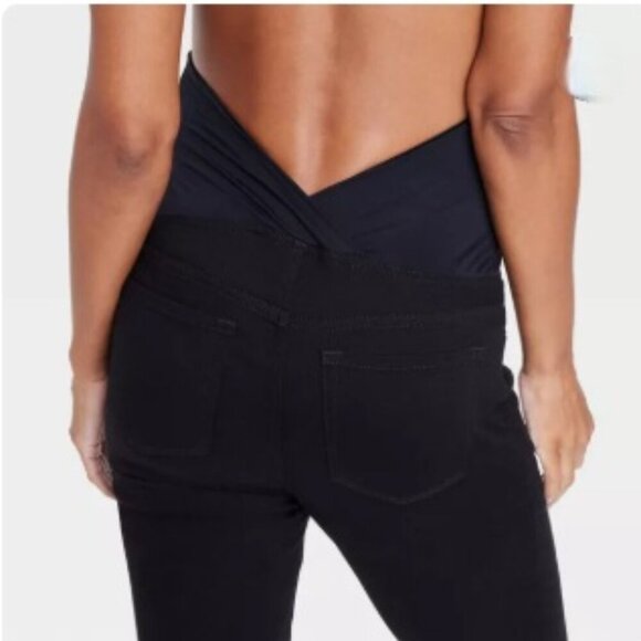 Over The Belly Black Skinny Maternity Jeans, Size: 0 - Picture 8 of 11